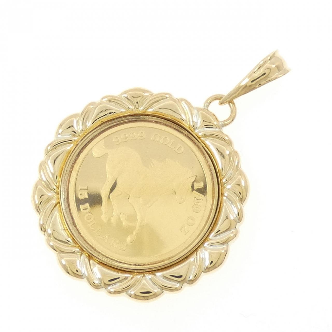 K18YG(枠) コイン ペンダント