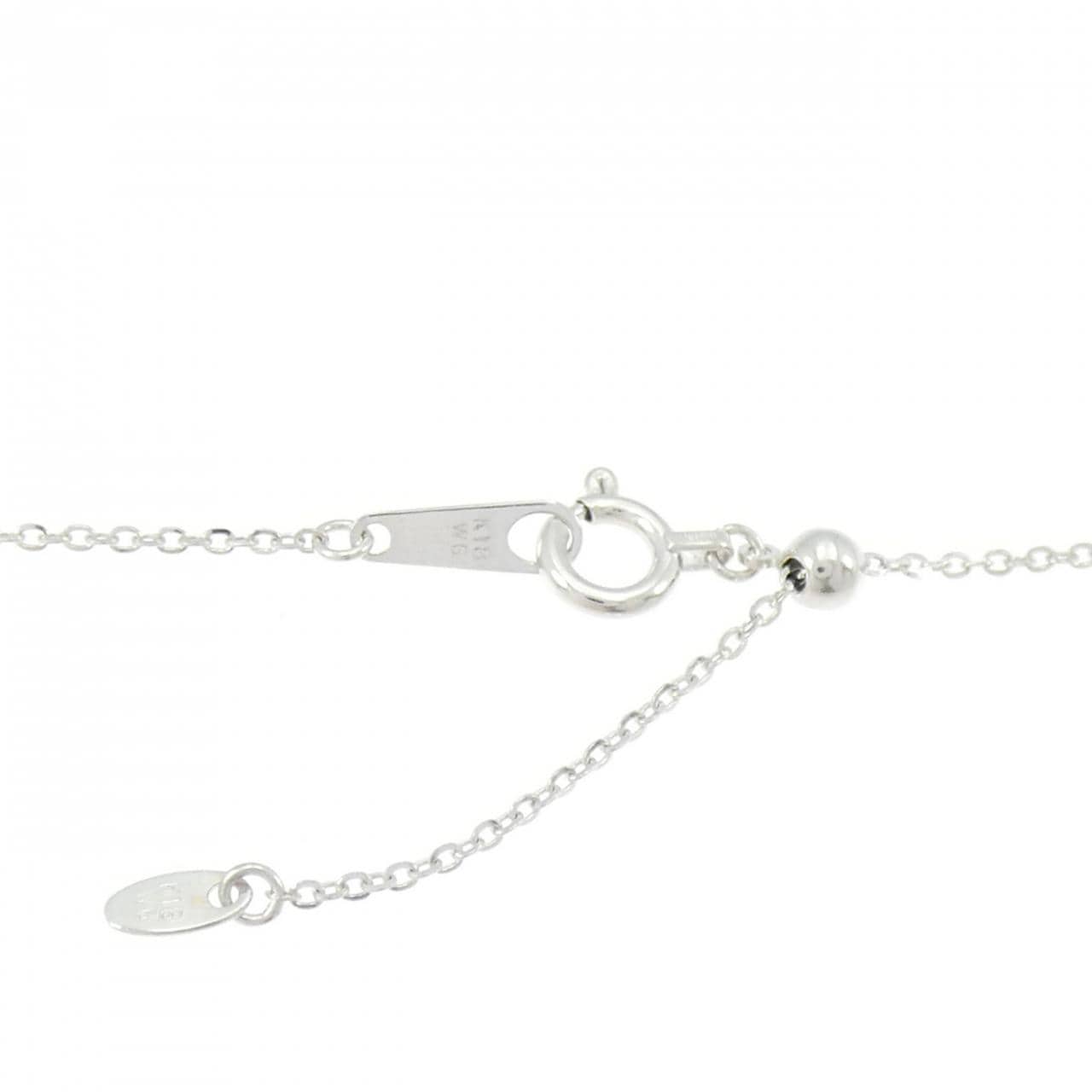 K18WG 白蝶パール ネックレス 13.4mm