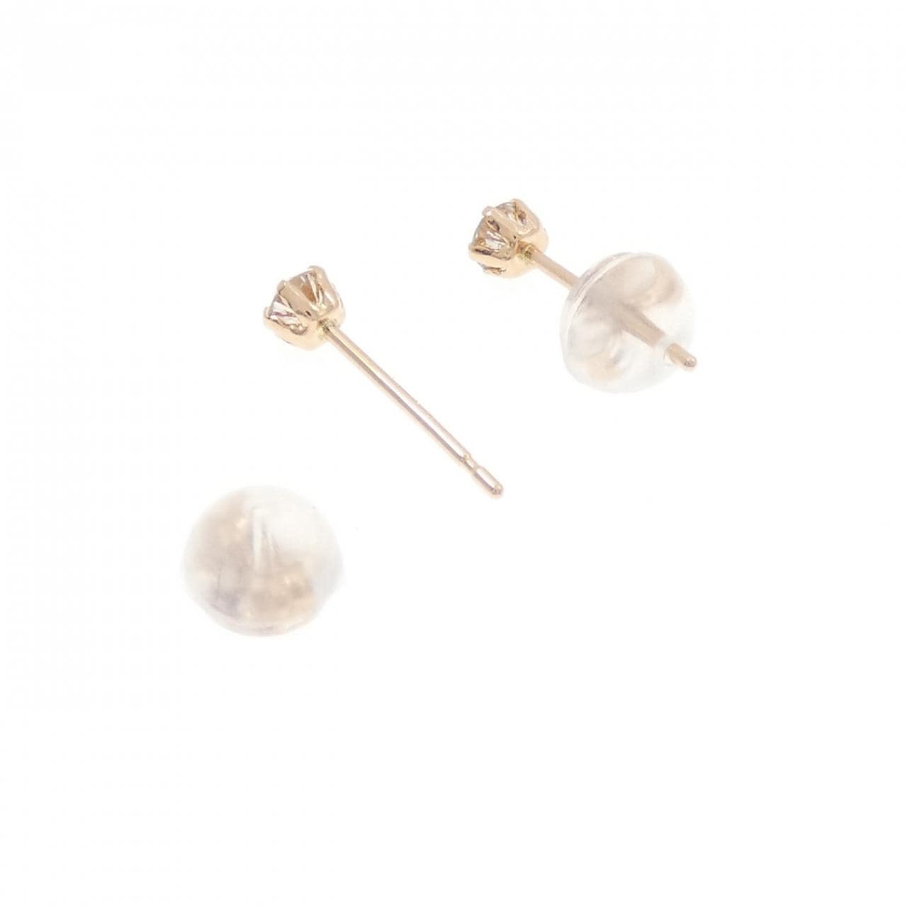 K18PG ソリティア ダイヤモンド ピアス 0.20CT