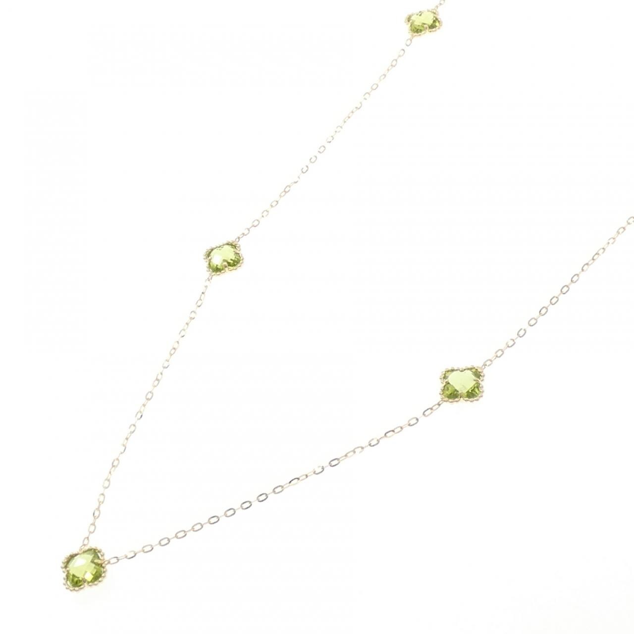 K18YG ペリドット ネックレス 10.00CT