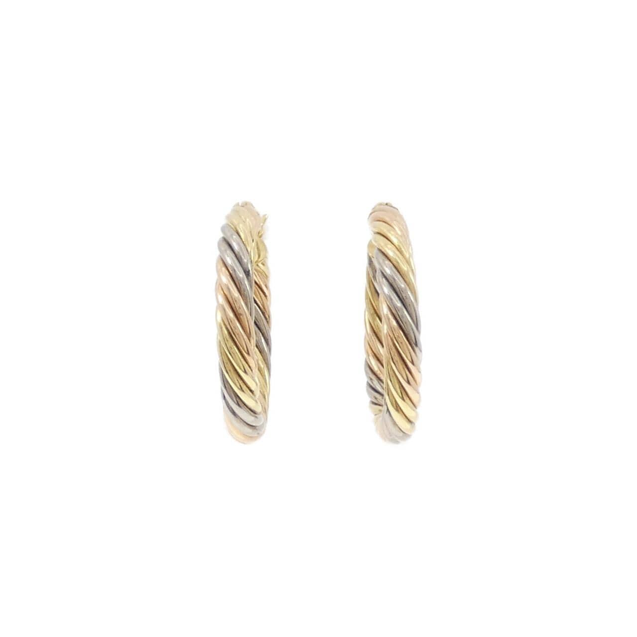 K18スリーカラー フープ ピアス