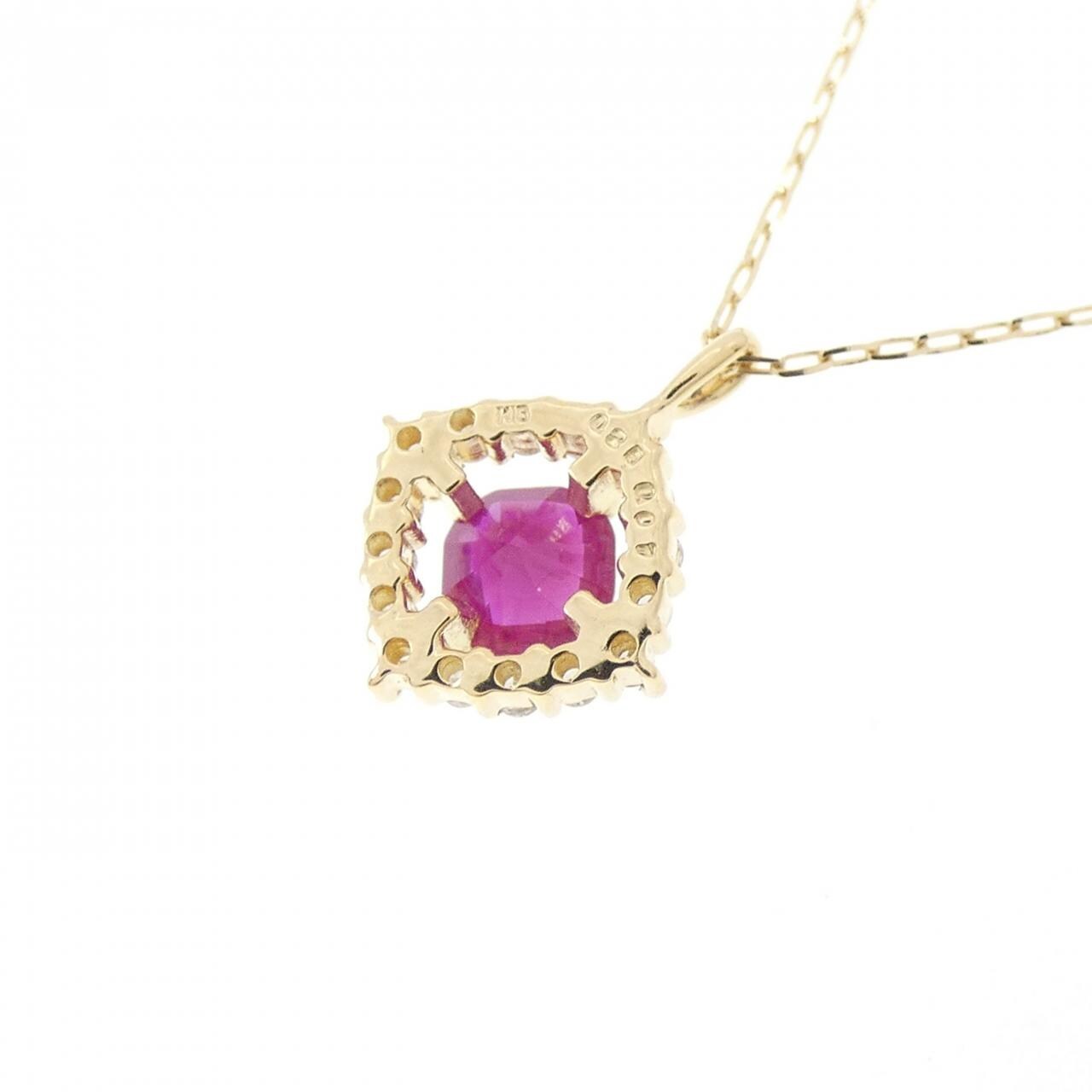 [新品] K18YG 紅寶石項鍊 0.25CT