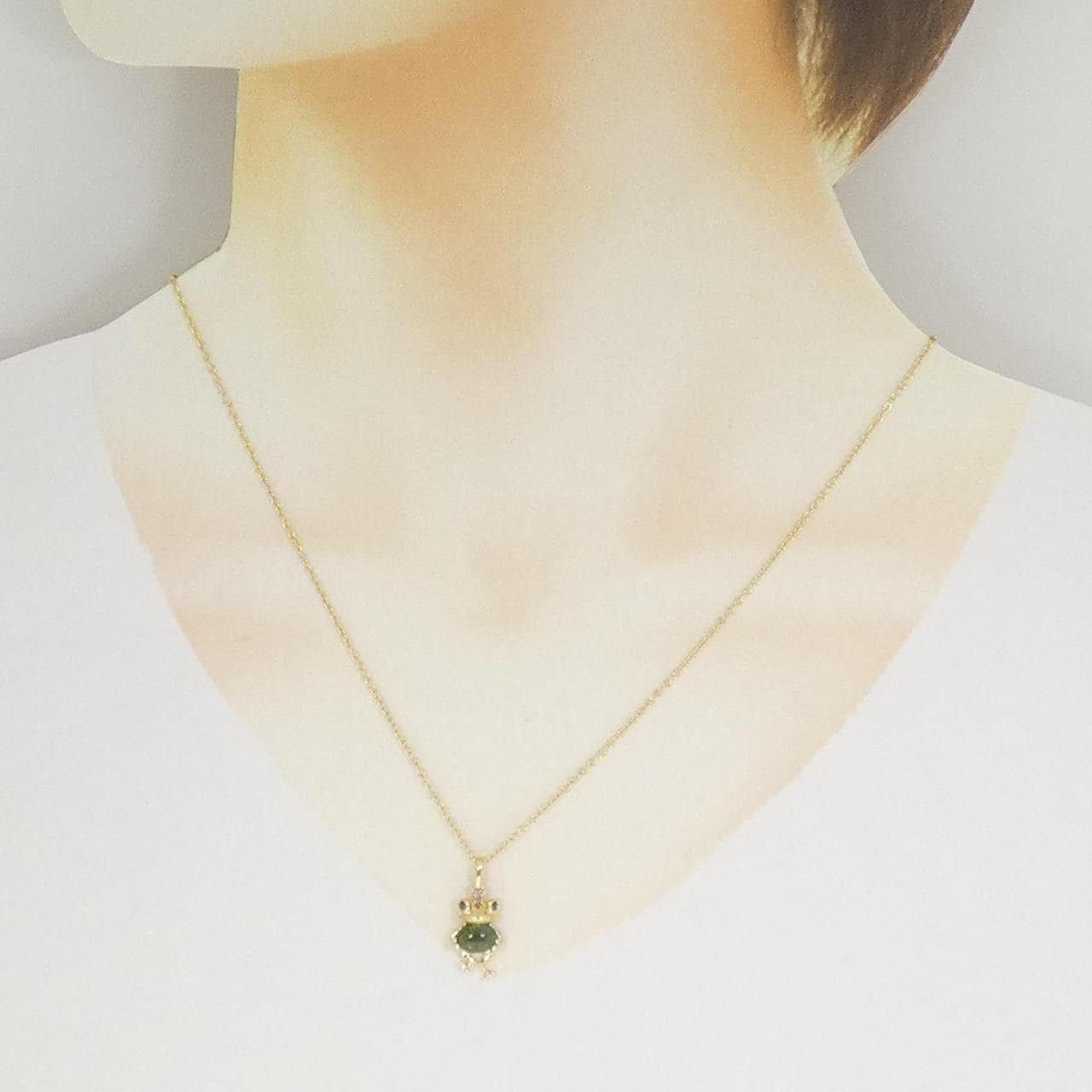 ジーエスティービー フロッグ　トルマリン ネックレス 0.75CT