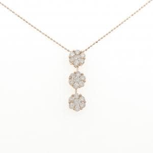 K18PG フラワー ダイヤモンド ネックレス 1.00CT