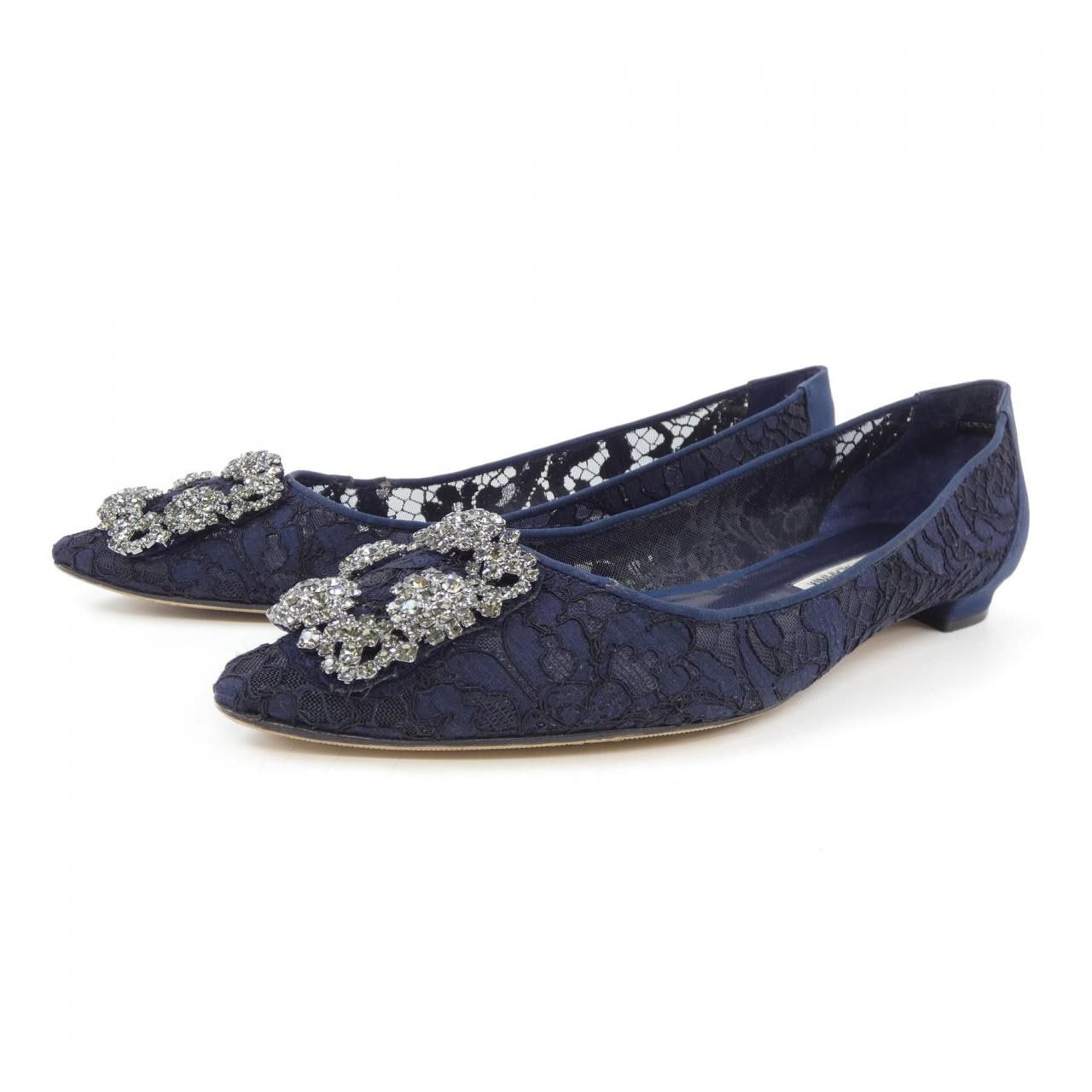 マノロブラニク MANOLO BLAHNIK HANGISIFLAT LACE ハンギシフラット レース フラットシューズ