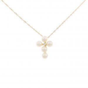 K18YG クロス 淡水パール ネックレス
