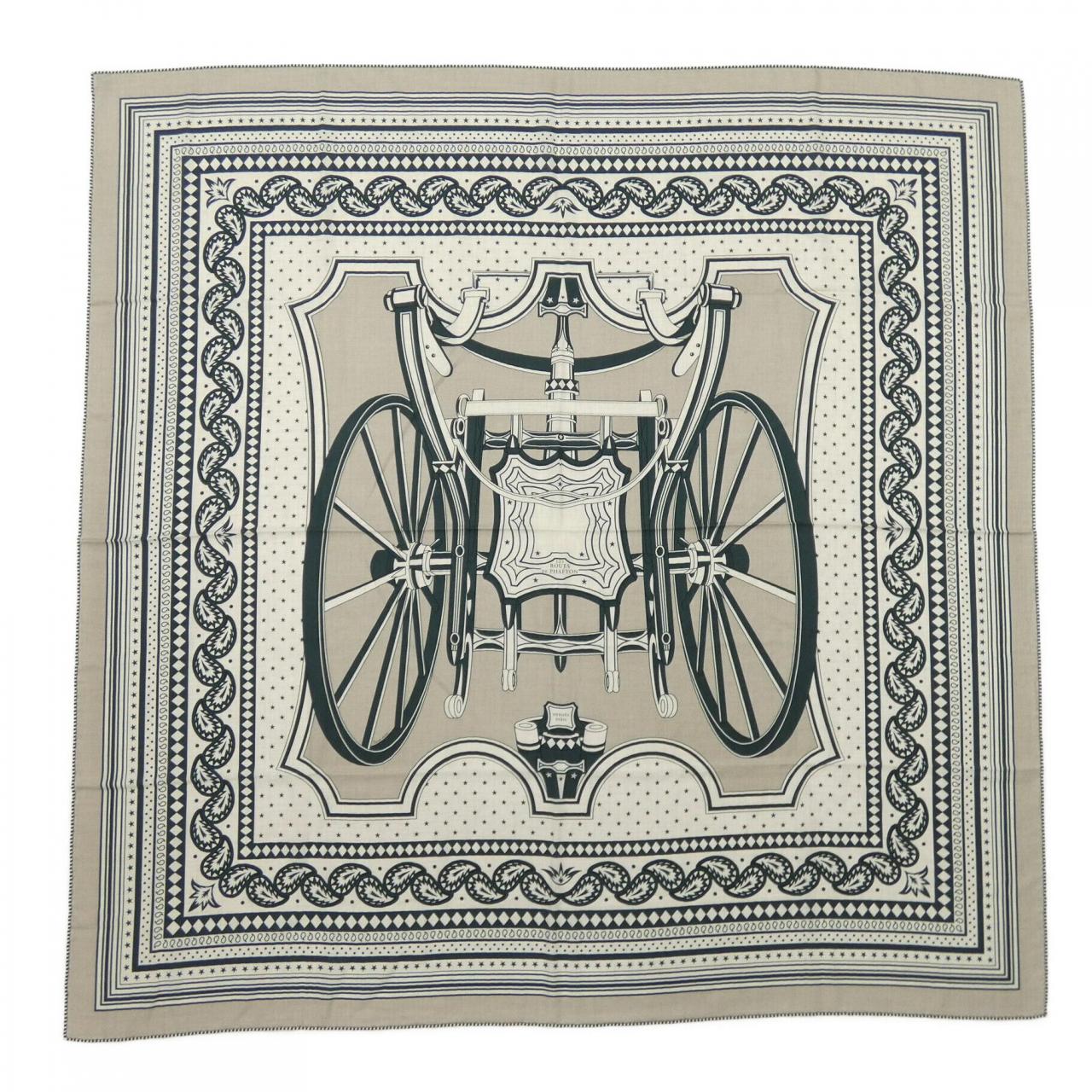 エルメス HERMES LES ROUES DE PHAETON BANDANA H244170S カレジェアン140 ショール