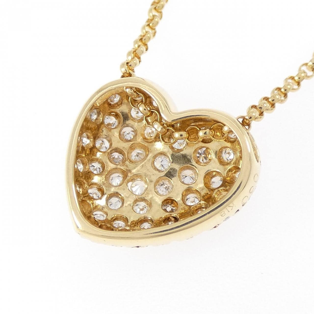 K18YG/750YG ハート ダイヤモンド ネックレス 0.50CT