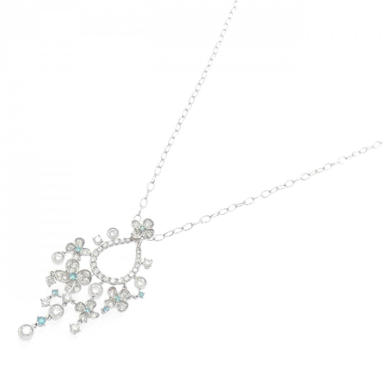 750WG/K18WG トルマリン ネックレス 0.136CT