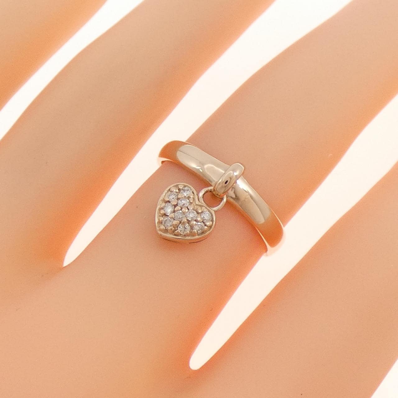 K18PG ハート ダイヤモンド リング 0.10CT