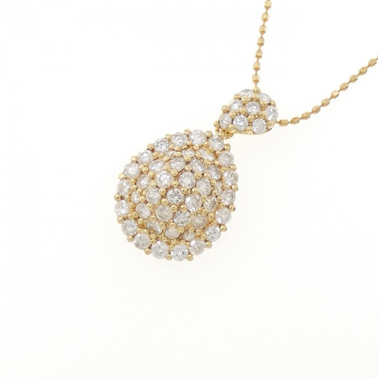 K18YG パヴェ ダイヤモンド ネックレス 0.80CT