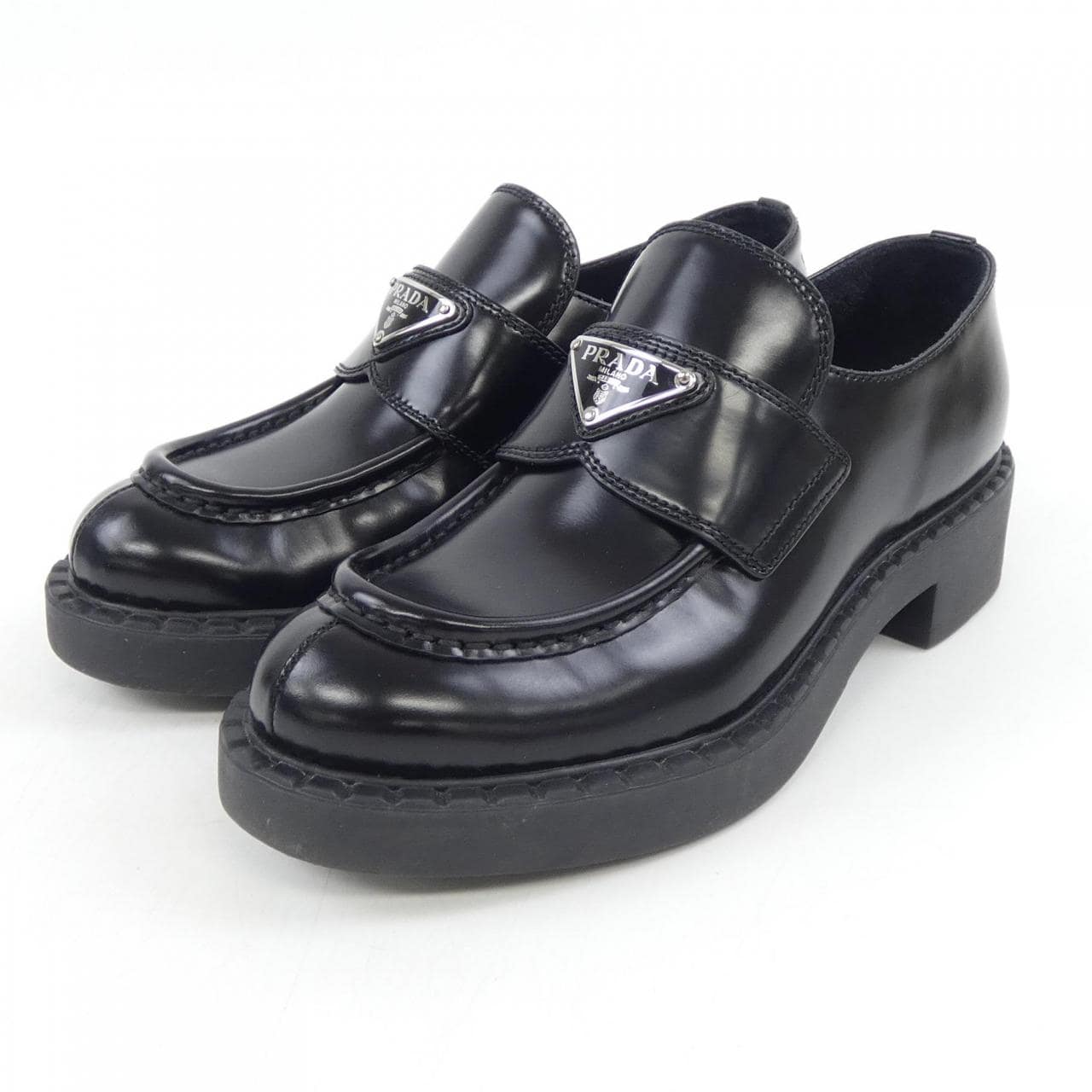 プラダ PRADA チョコレート ローファー トライアングルロゴ 1D246M シューズ