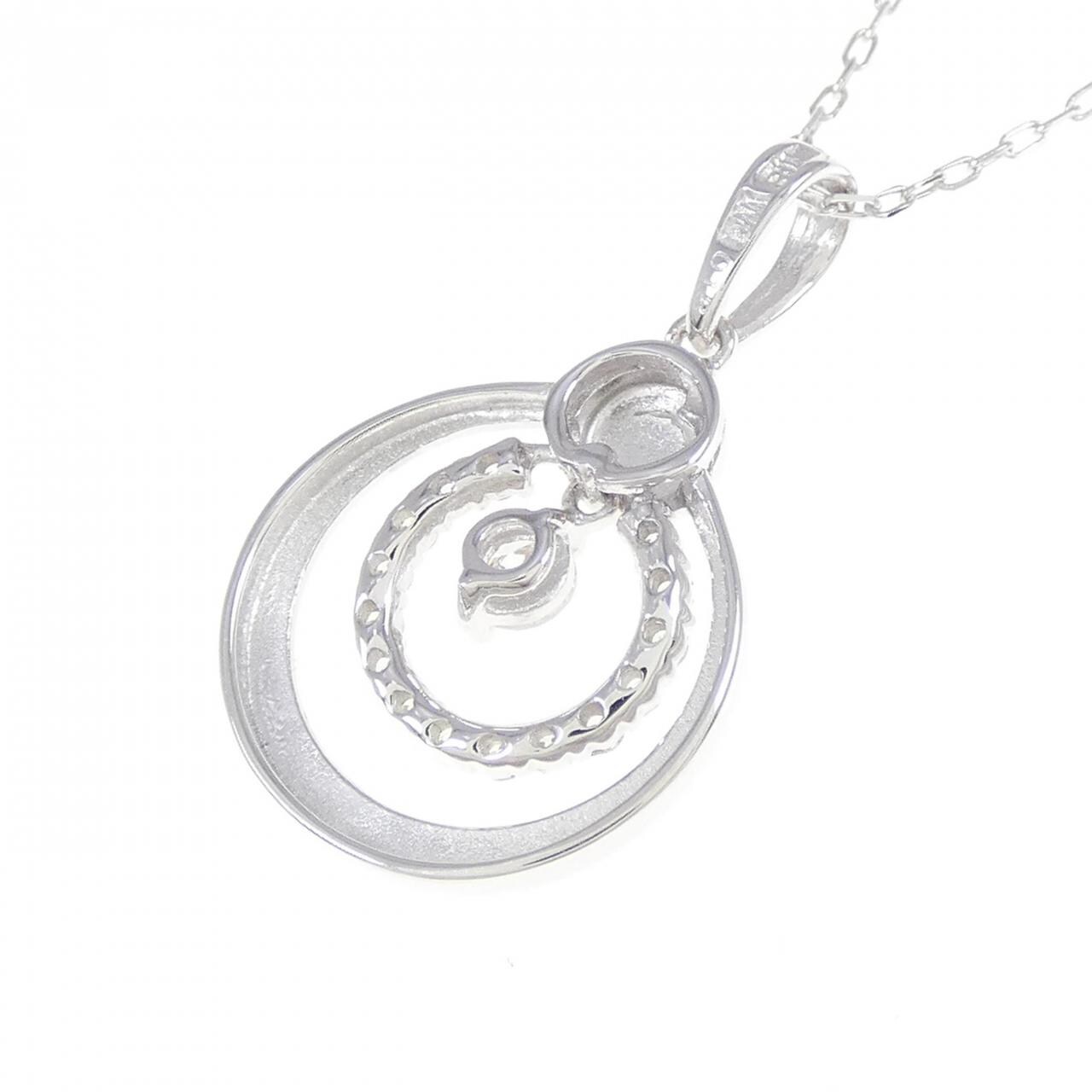 K18WG ダイヤモンド ネックレス 0.18CT