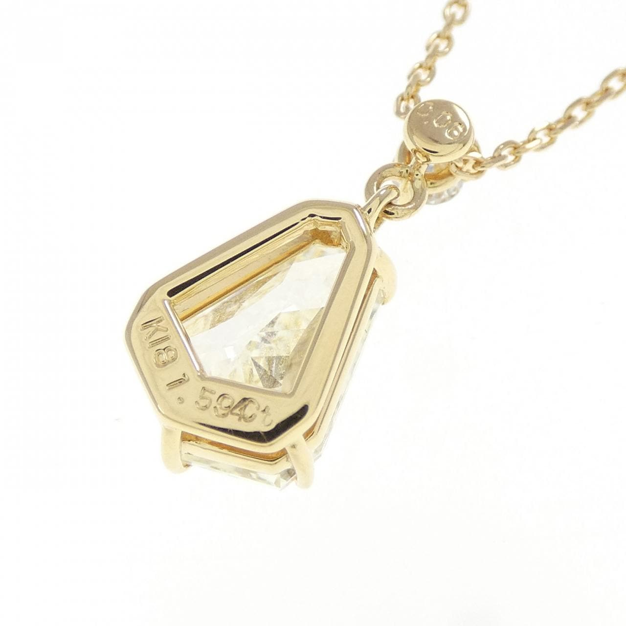 K18YG ダイヤモンド ネックレス 1.594CT M SI2 ファンシーカット