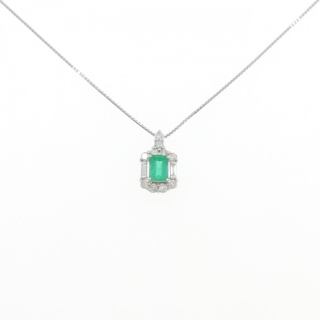 K10WG/K18WG エメラルド ネックレス 0.56CT