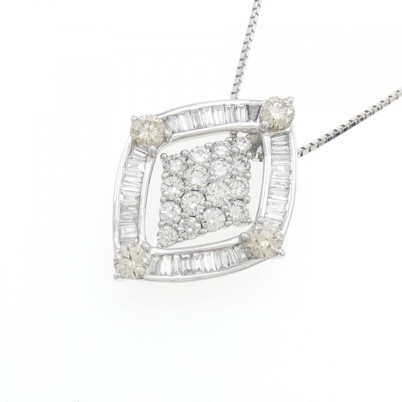 K18WG 2WAY Diamond Necklace