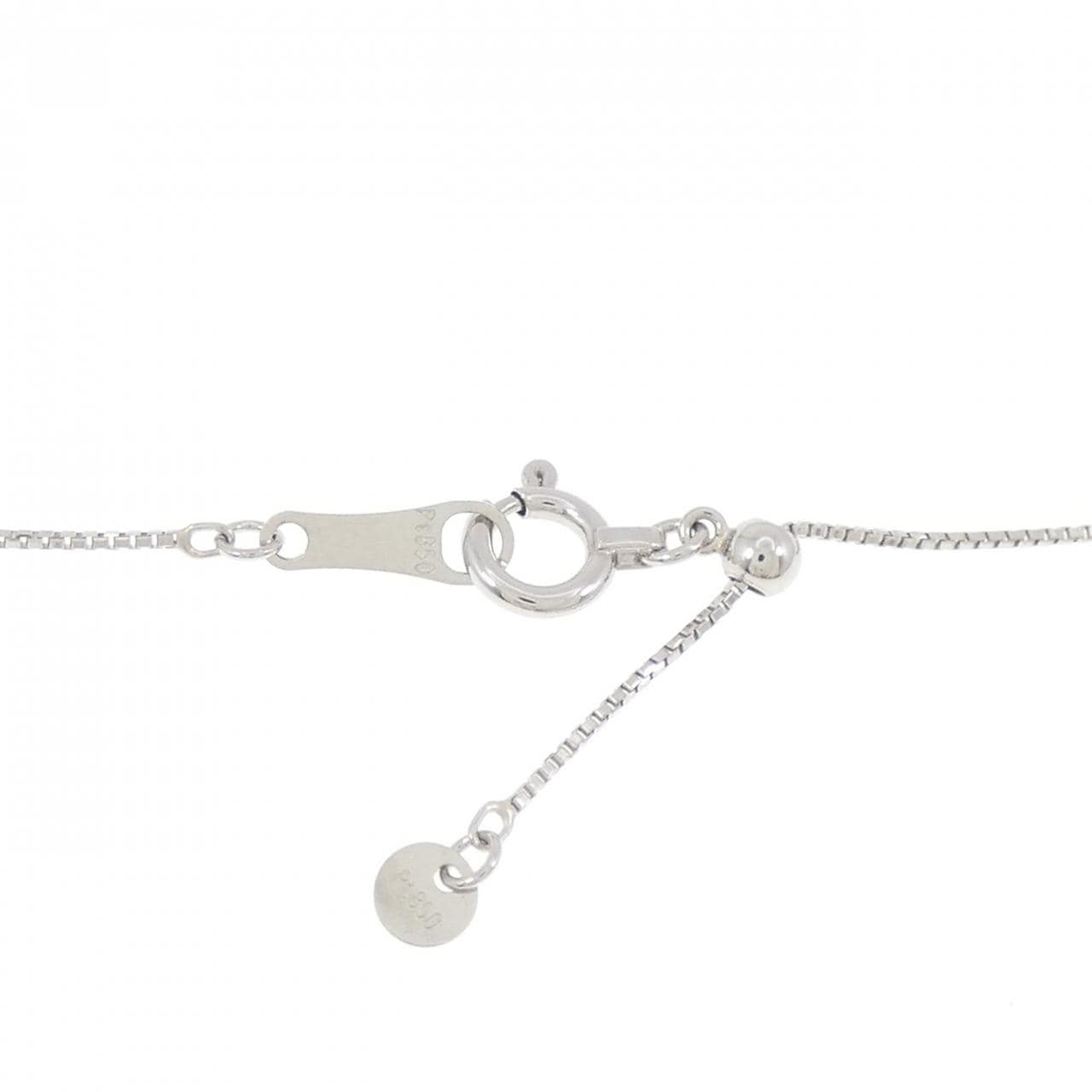 PT900/PT850 イニシャルM ダイヤモンド ネックレス 0.50CT