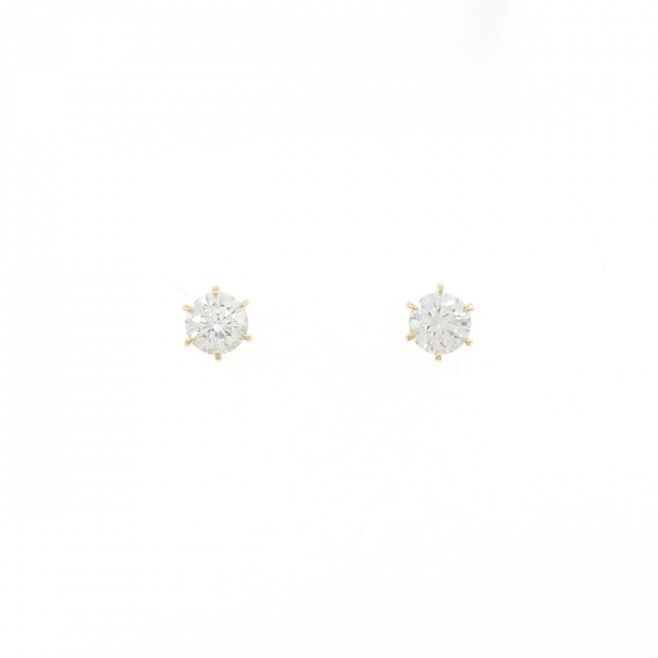 【リメイク】K18YG/ST ダイヤモンド ピアス 0.303CT 0.318CT G SI1-2 3EXT-EXT H&C