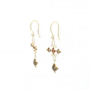 K18YG クロス ガーネット ピアス