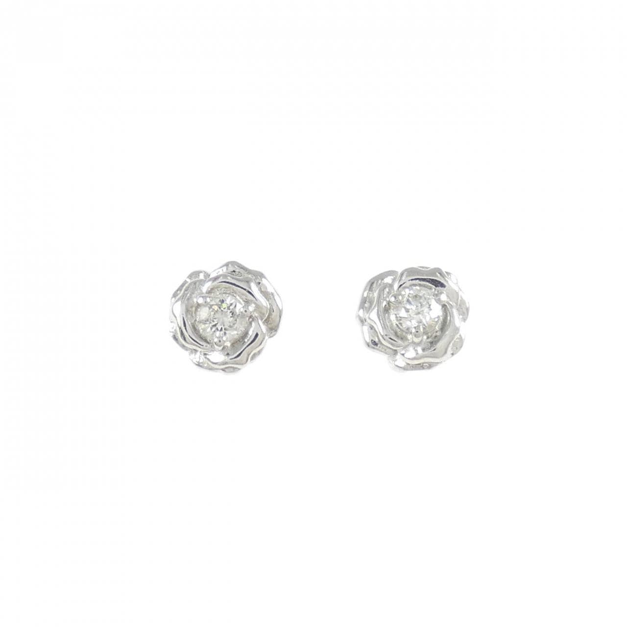 PT900 ローズ ダイヤモンド ピアス