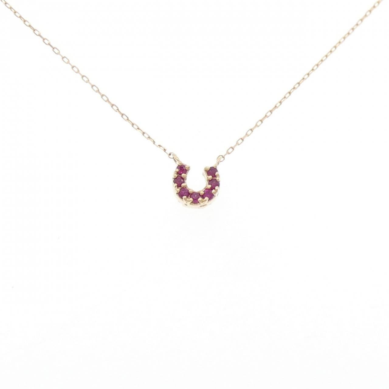 K10YG ルビー ネックレス