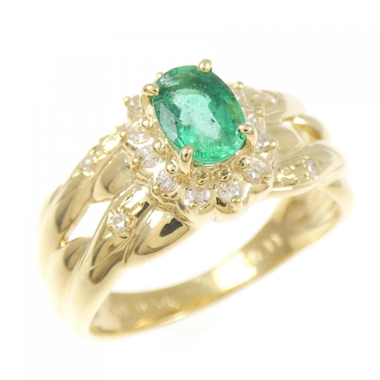 K18YG エメラルド リング 0.56CT