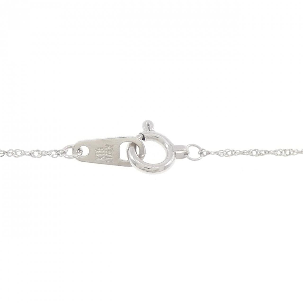 K18WG フラワー ダイヤモンド ネックレス 0.08CT