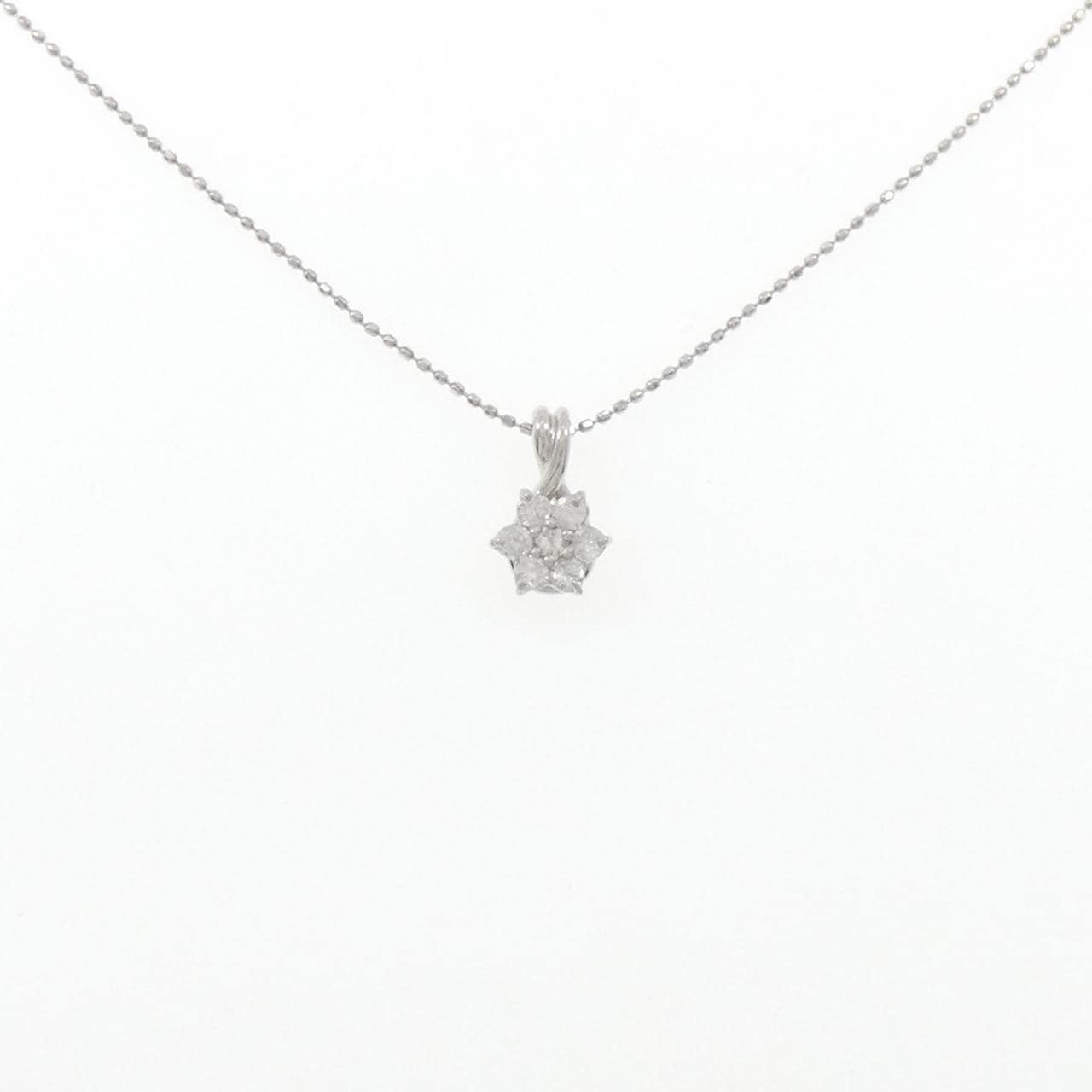 PT フラワー ダイヤモンド ネックレス 0.2CT