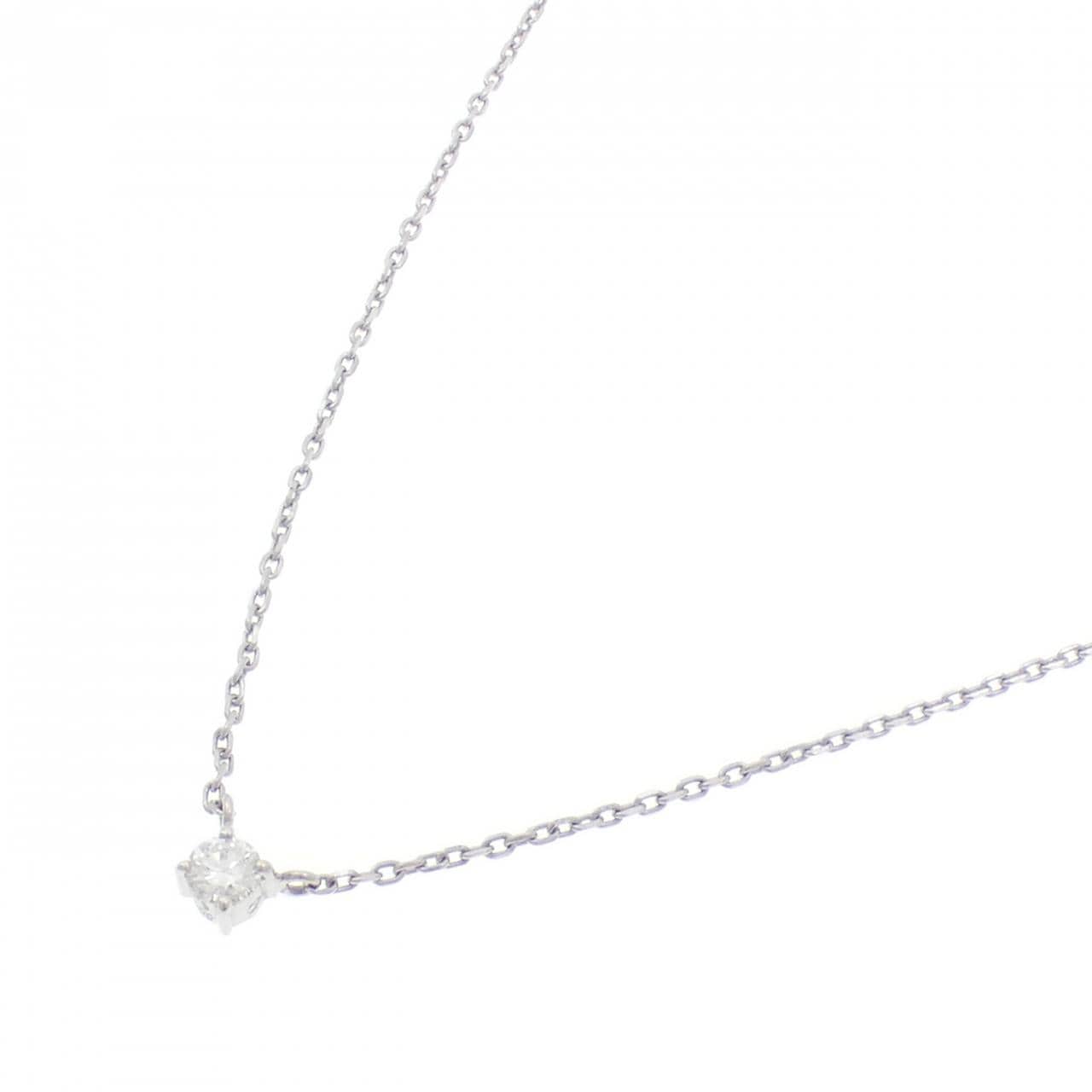 PT900/PT850 ソリティア ダイヤモンド ネックレス 0.17CT