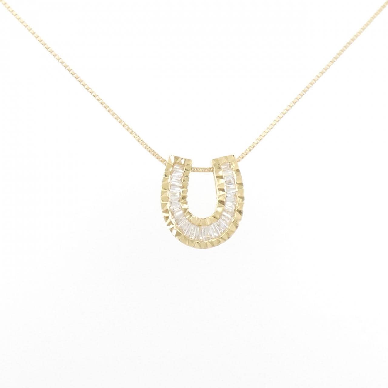 K18YG ホースシュー ダイヤモンド ネックレス 0.20CT