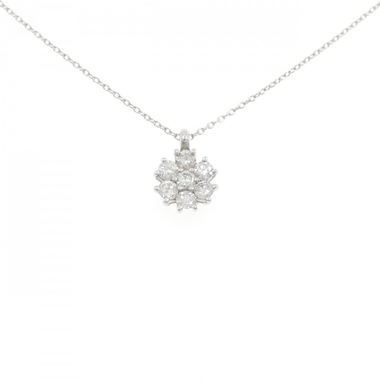 PT/PT850 フラワー ダイヤモンド ネックレス 0.50CT