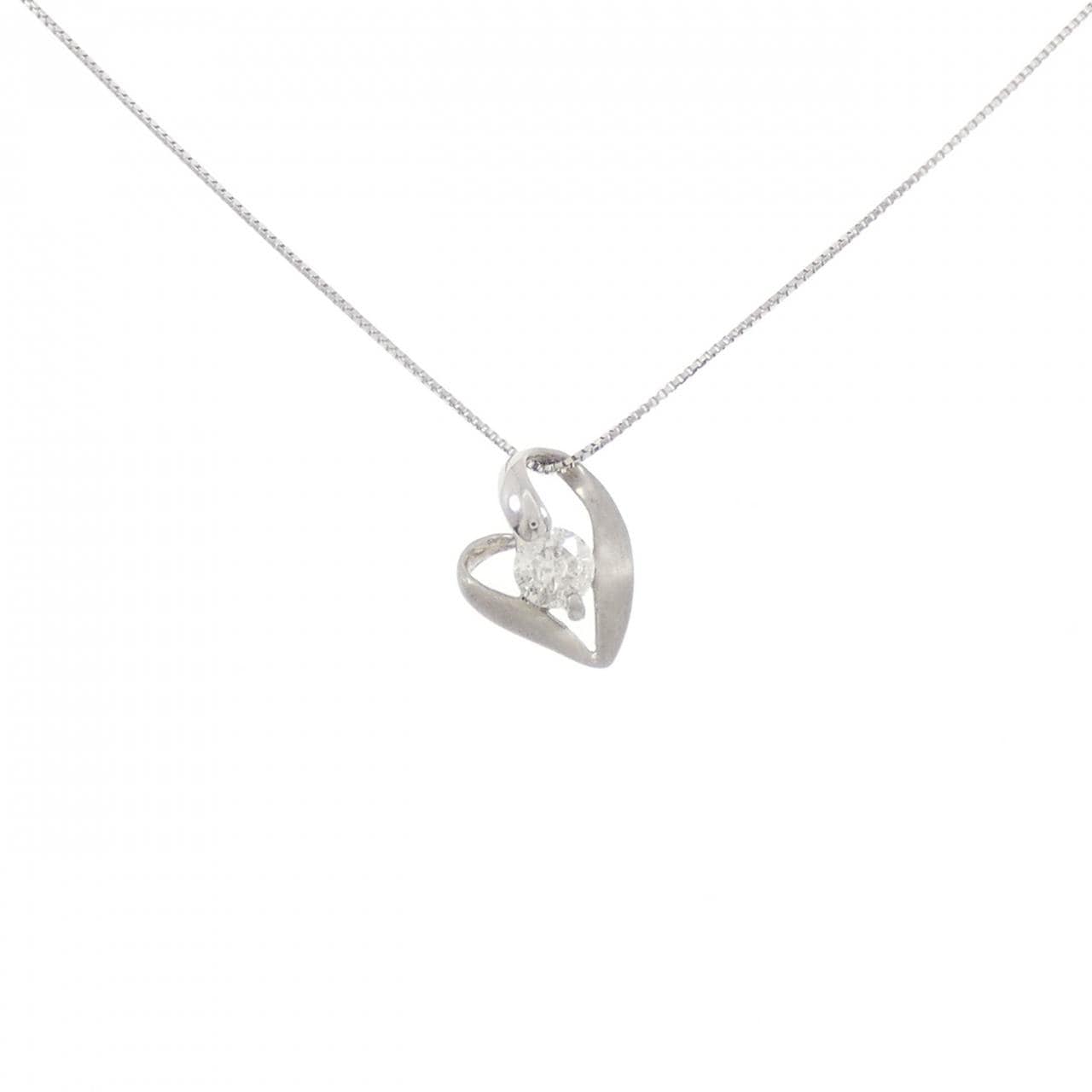 PT900/PT850 ハート ダイヤモンド ネックレス 0.30CT