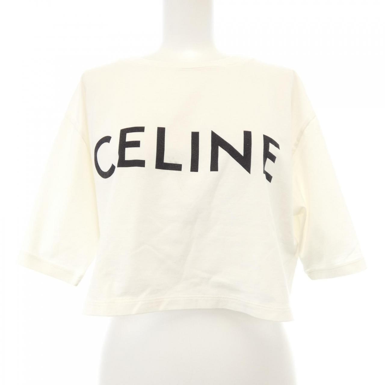 セリーヌ CELINE CELINEプリント クロップドTシャツ 2X761671Q Tシャツ