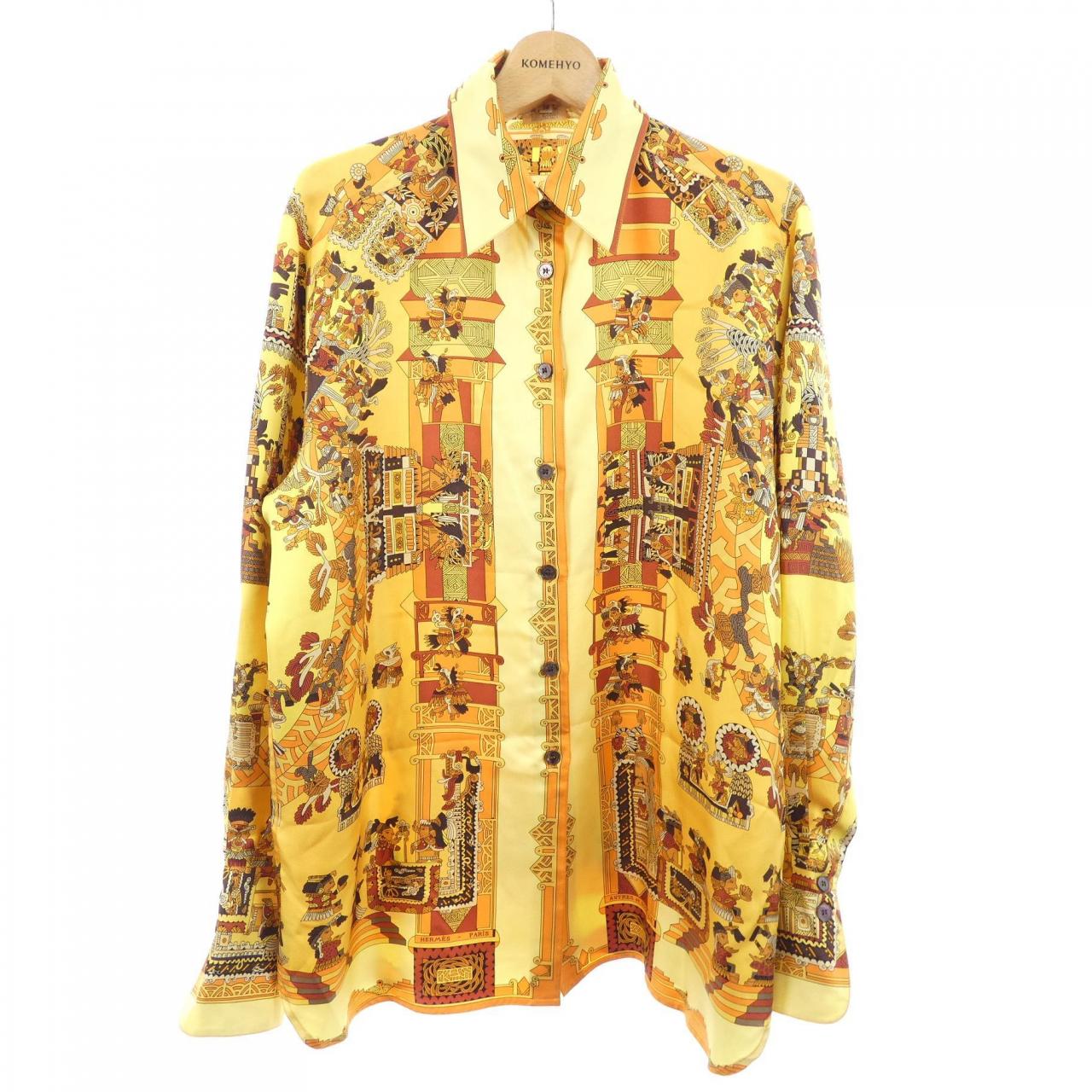 【ヴィンテージ】エルメス HERMES ASTRES ET SOLEILS ツイルレーヌ. シャツ