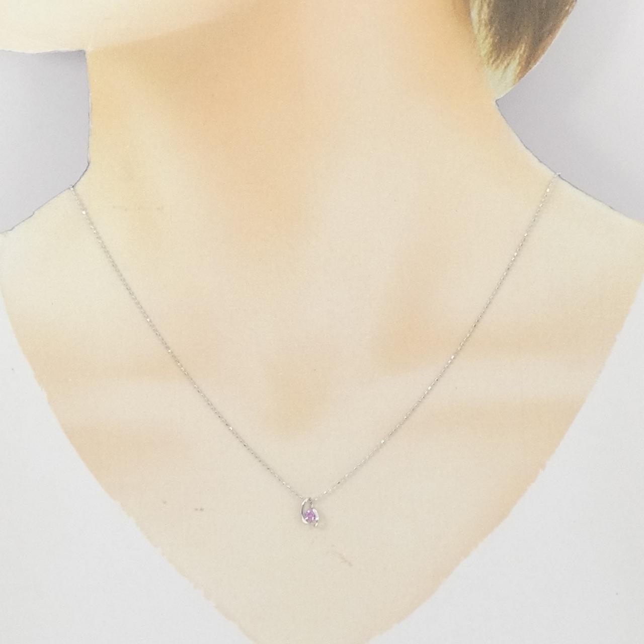 K18WG サファイヤ ネックレス 0.16CT