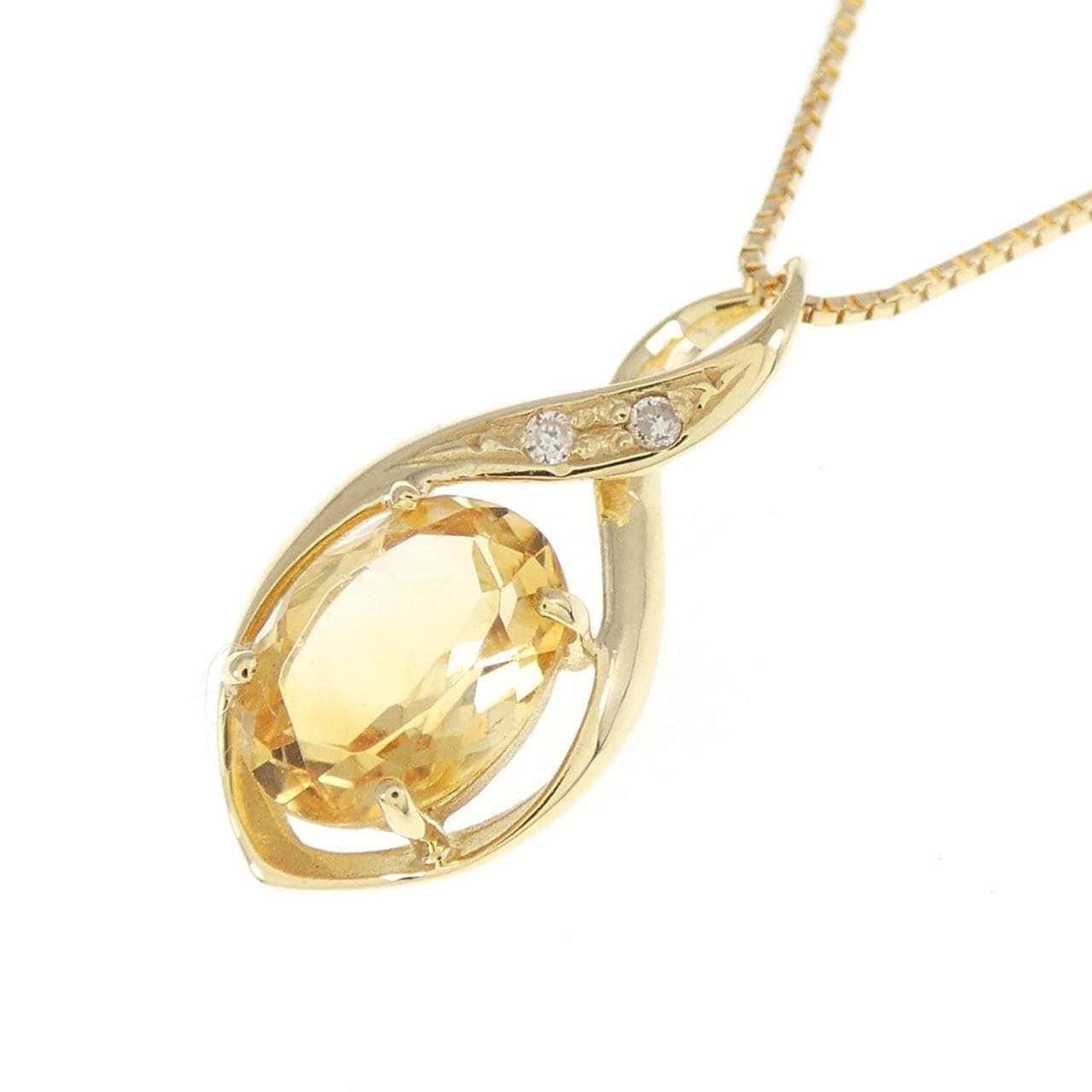 K18YG citrine necklace