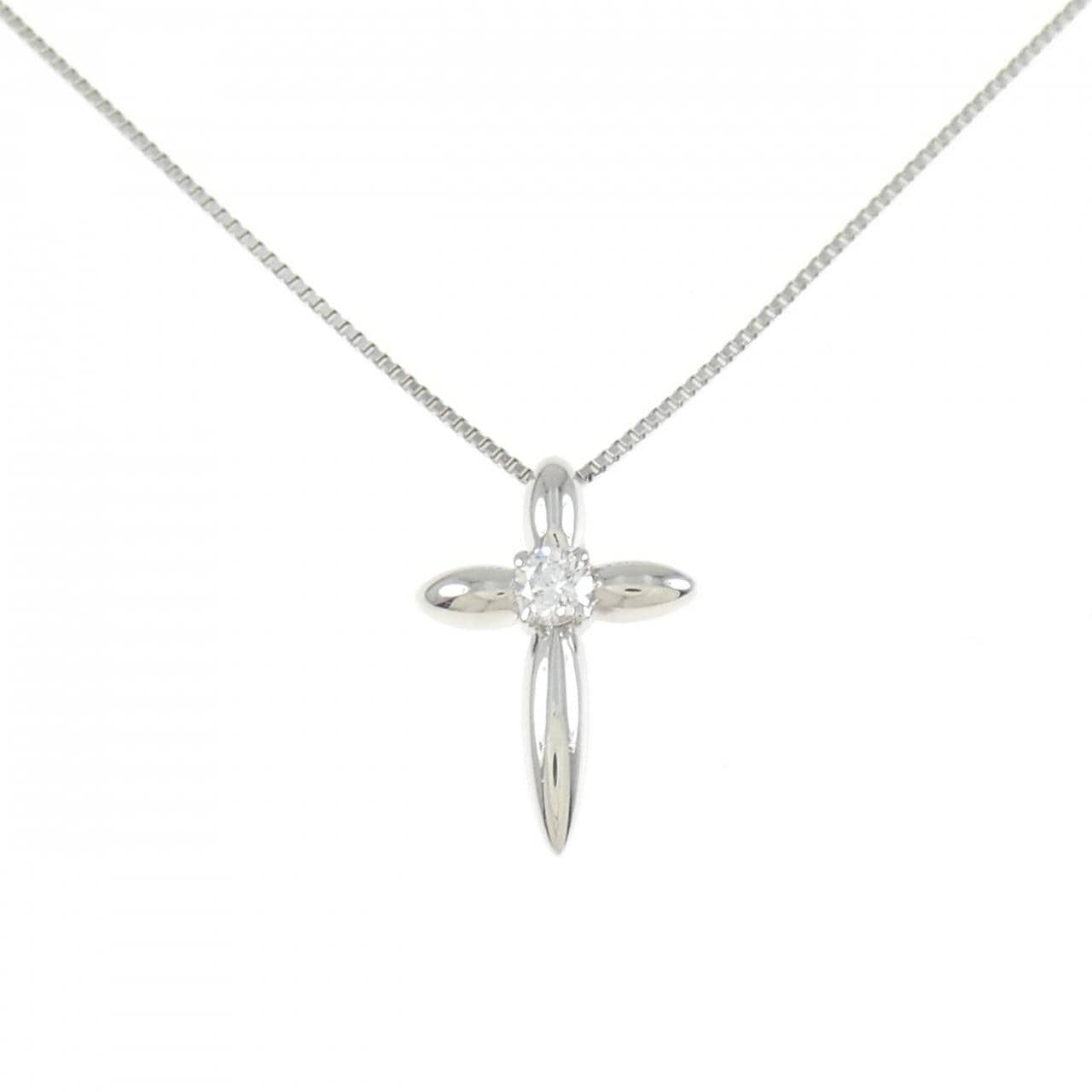 PT850 クロス ダイヤモンド ネックレス 0.09CT