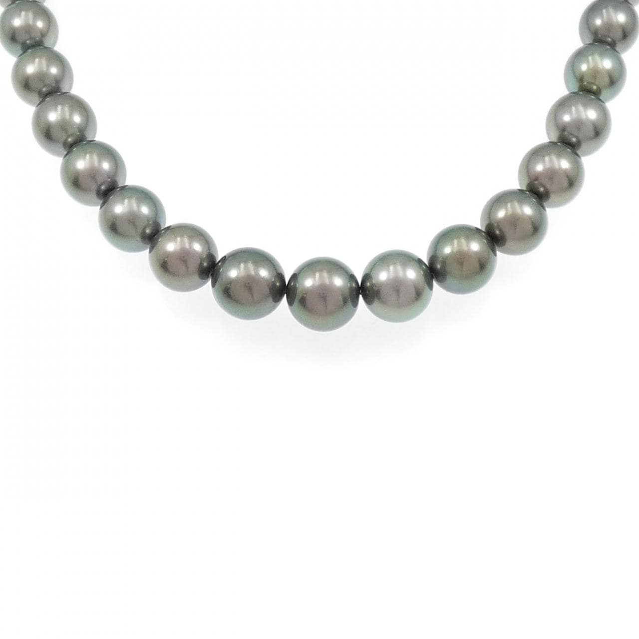 シルバークラスプ 黒蝶パール ネックレス 9-11mm