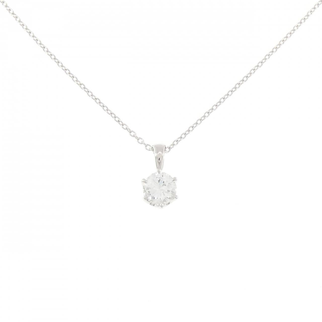 K18WG ソリティア ダイヤモンド ネックレス 0.41CT