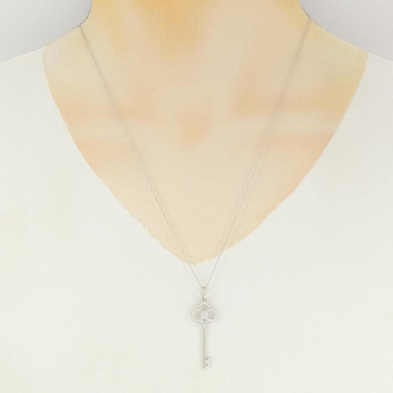 ティファニー クラウン キー ミニ ネックレス 0.11CT