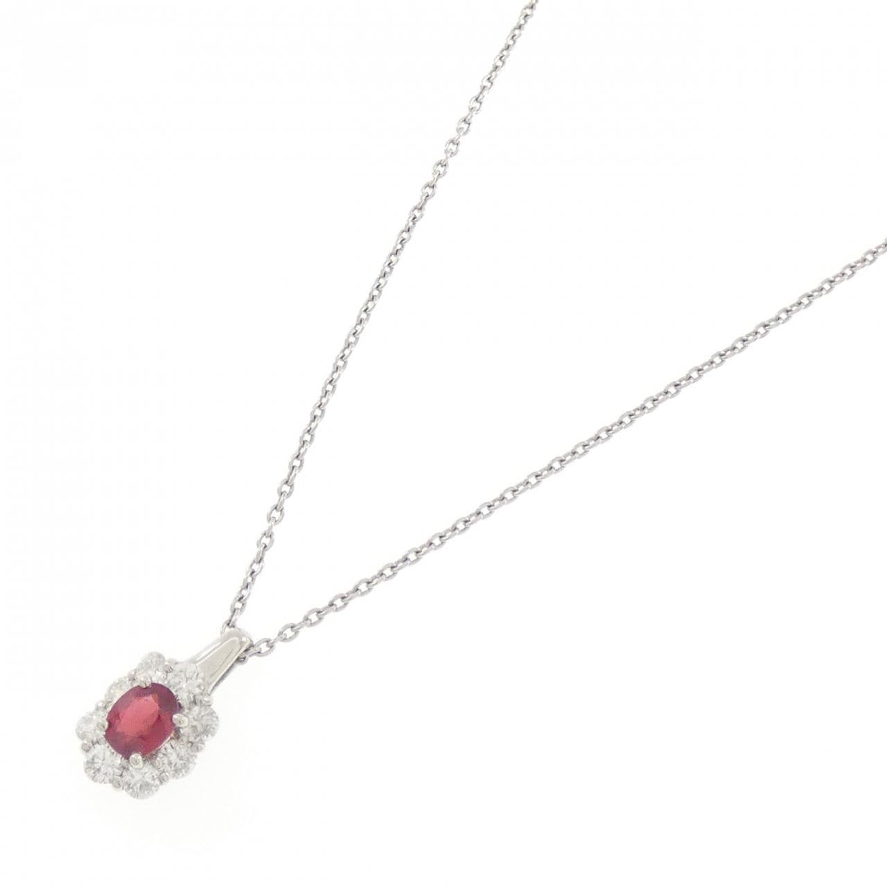 PT900/PT850 ルビー ネックレス 0.591CT