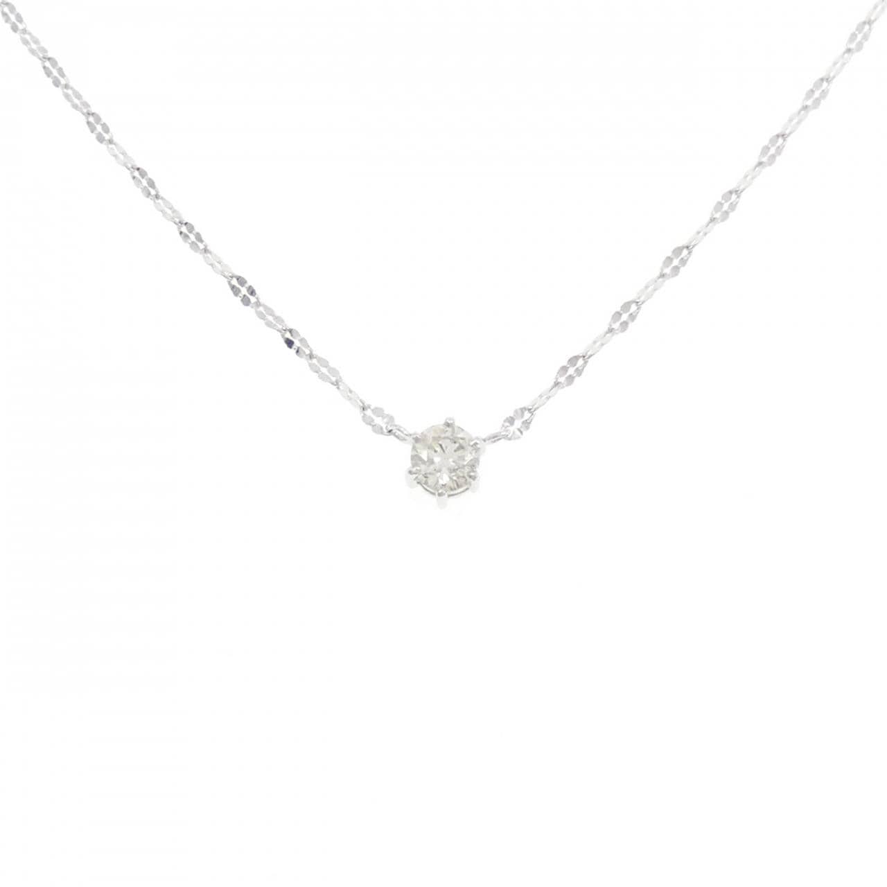 K18WG ソリティア ダイヤモンド ネックレス 0.305CT