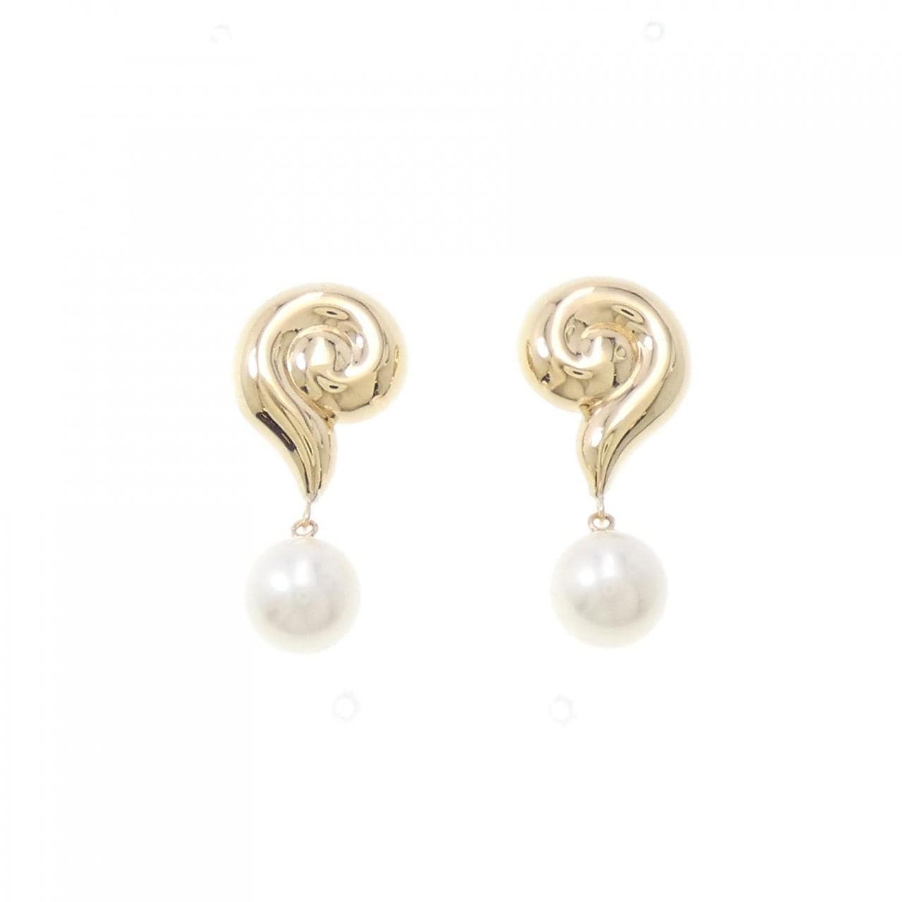 K18YG Akoya pearl earrings 7.6mm