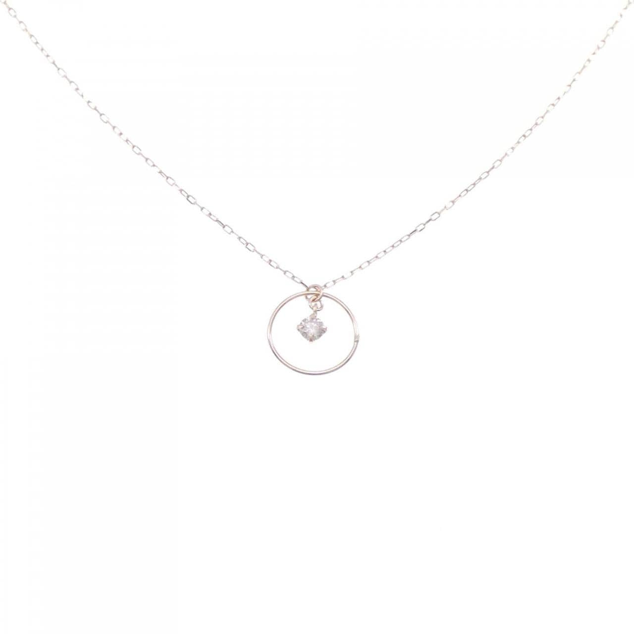 [BRAND NEW] K10PG solitaire Diamond necklace 0.10CT