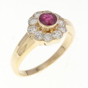 K18YG ルビー リング 0.22CT