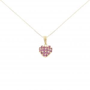 K18YG ハート ルビー ネックレス 0.60CT