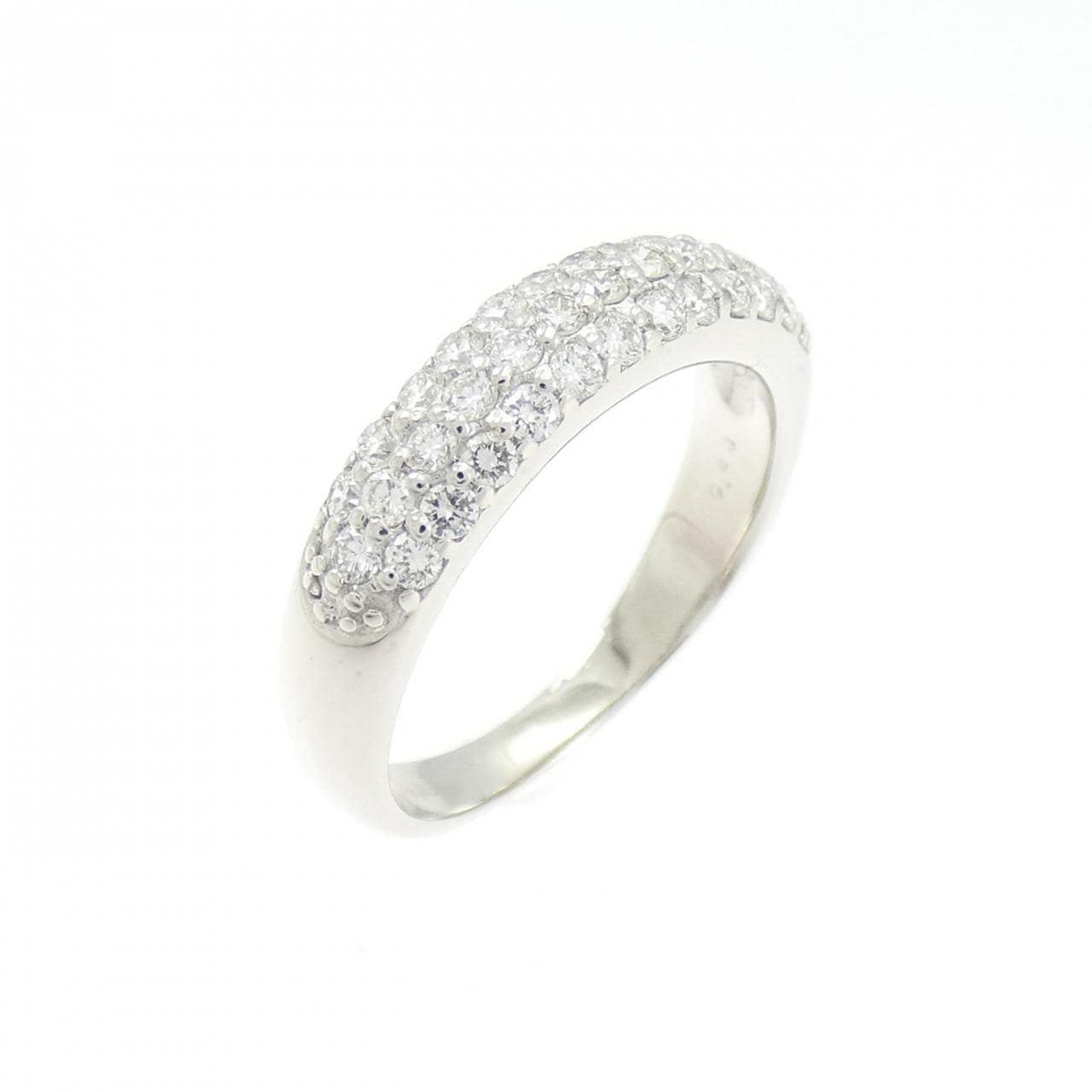 K18WG パヴェ ダイヤモンド ピンキーリング 0.40CT