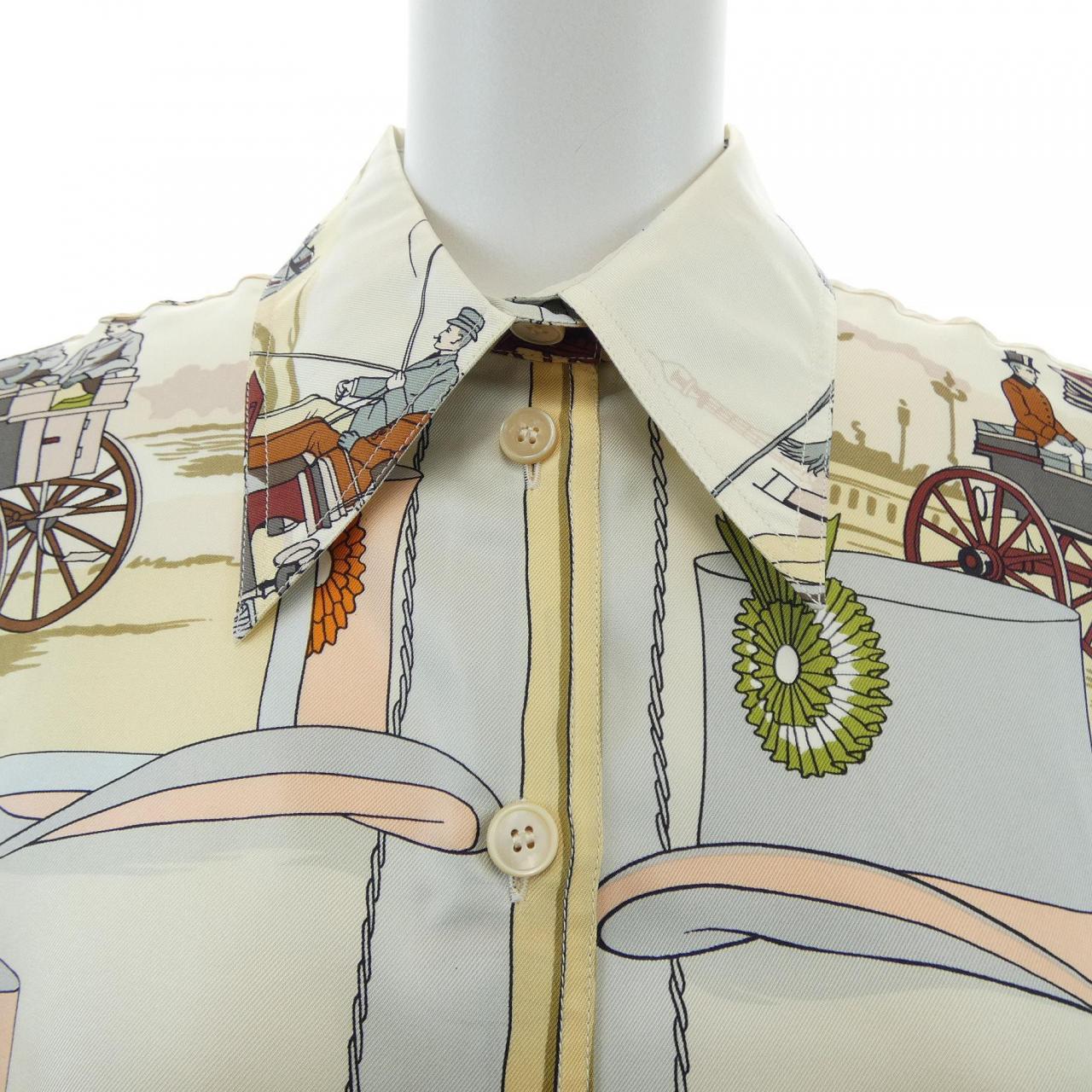 エルメス HERMES THE BULL&MOUTH REGENT'S CIRCUS PICCADILL ツイルレーヌ. シャツ