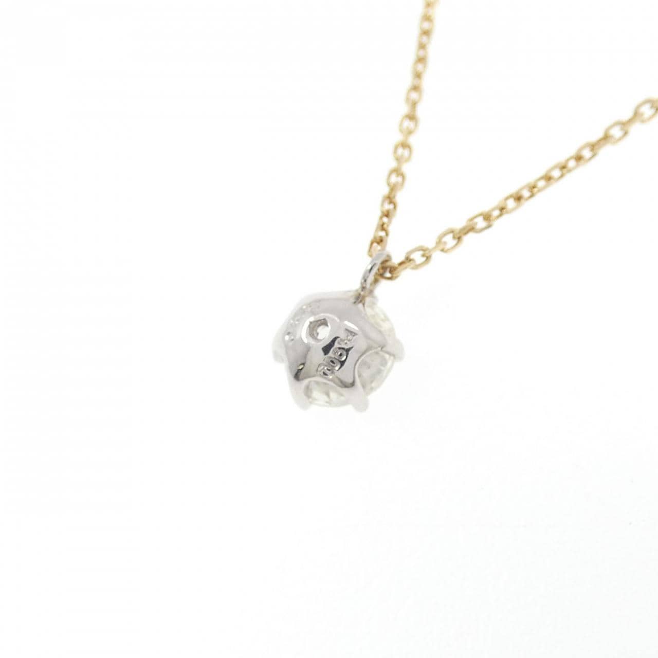 K18YG/PT900 バタフライ ダイヤモンド ネックレス 0.405CT