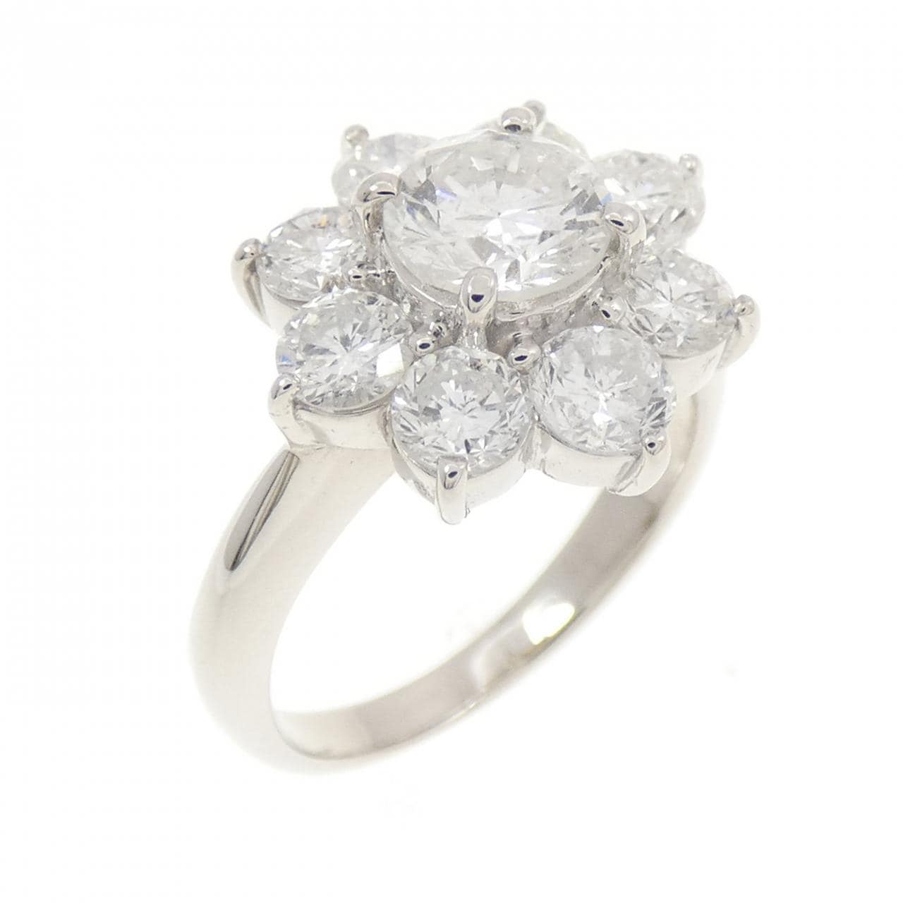 PT900 フラワー ダイヤモンド リング 2.00CT